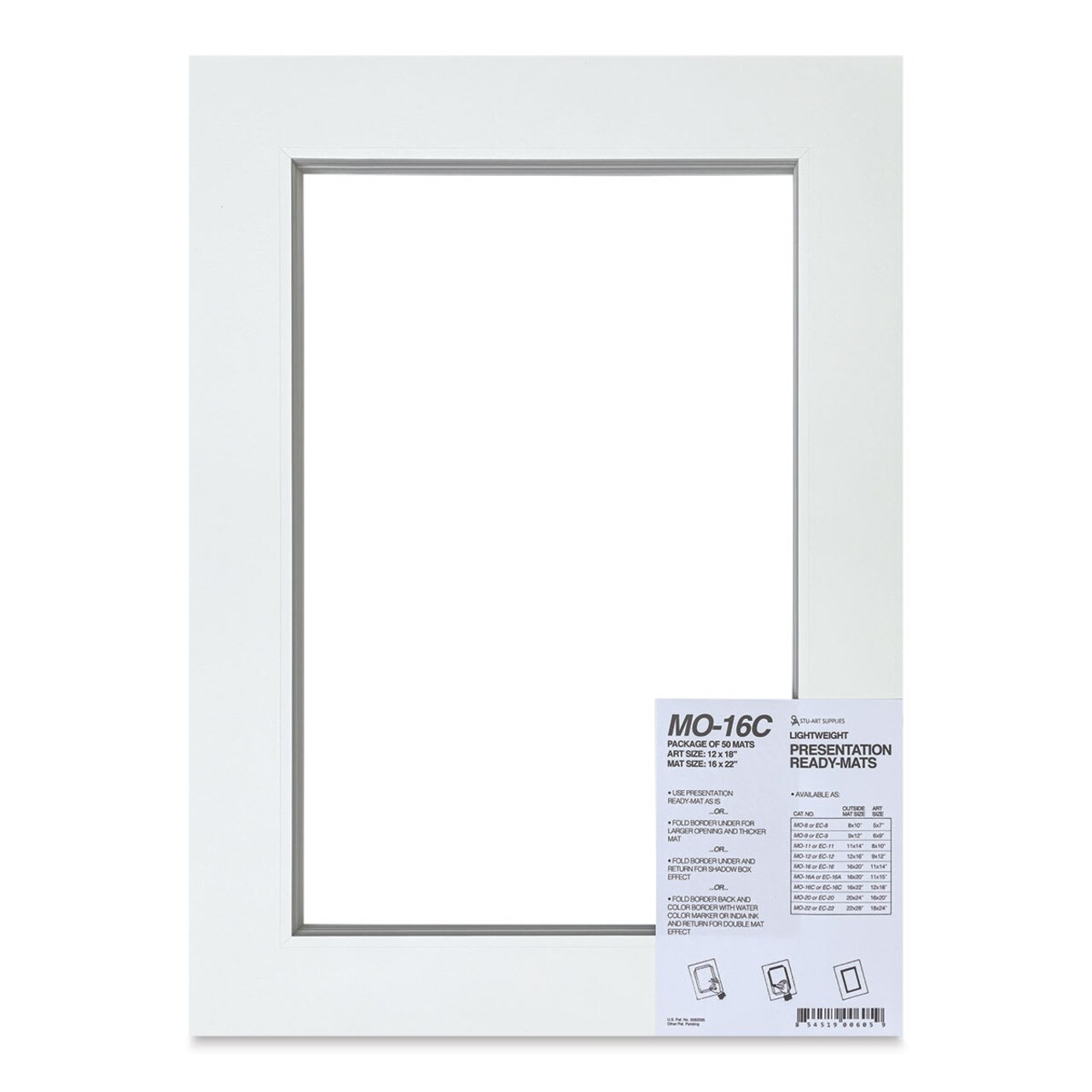 Stu-Art Economy Ready-Mats - 16" x 22" (12" x 18" Opening), Pkg of 50